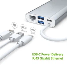 USB TIPO C Adaptador MultiPort Para VGA, HDMI, RJ45, USB3.0 HUB Converter