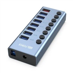 Extensor USB 8Port com suportes de parede