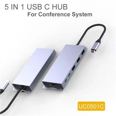 5 IN 1 USB C Data Video HUB para sistema de conferência