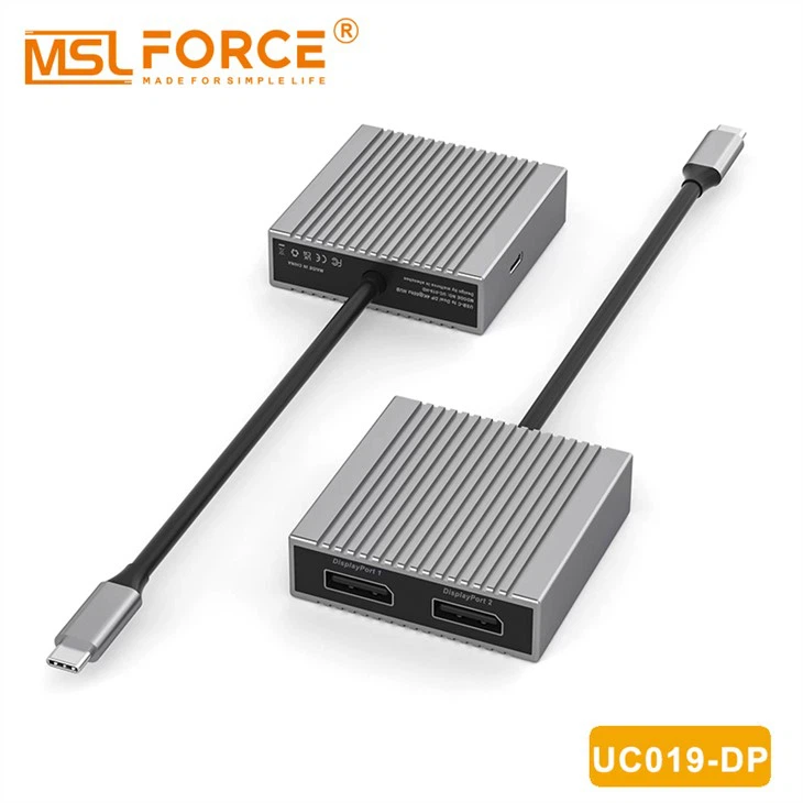2-Porta USB-C MST HUB para adaptador DisplayPort Multi-Monitor 2x